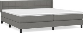 vidaXL Κρεβάτι Boxspring με Στρώμα Σκούρο Γκρι 200x200 εκ. Υφασμάτινο