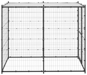 vidaXL Κλουβί Σκύλου Εξ. Χώρου Ατσάλι 110 x 220 x 180 εκ. με Στέγαστρο