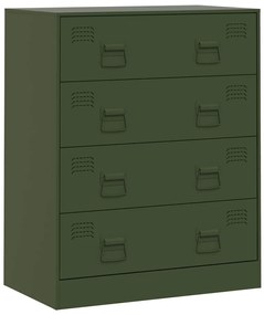 vidaXL Ντουλάπι Πράσινο Λαδί 67x39x83 εκ. από Ατσάλι