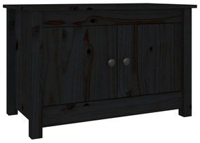 vidaXL Παπουτσοθήκη Μαύρη 70x38x45,5 εκ. από Μασίφ Ξύλο Πεύκου