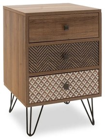 Κομοδίνο Boho 066-000007 40x40x59 Walnut Mdf, Metal