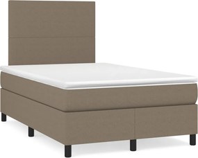 vidaXL Κρεβάτι Boxspring με Στρώμα Taupe 120x200 εκ. Υφασμάτινο