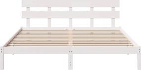 vidaXL Σκελετός Κρεβατιού Λευκό 200 x 200 cm Μασίφ ξύλο πεύκου
