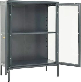vidaXL Μπουφές Ανθρακί 75 x 35 x 105 εκ. από Ατσάλι και Γυαλί