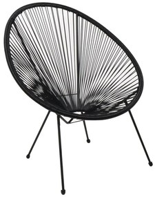 ACAPULCO Πολυθρόνα Μέταλλο Βαφή Μαύρο, Plastic Rattan Μαύρο  73x76x89cm [-Μαύρο-] [-Μέταλλο/Wicker-] Ε245,2