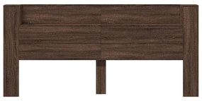 vidaXL Κεφαλάρι με Αποθηκ. Χώρο &amp; LED Καφέ Δρυς 220x16,5x103,5 εκ.
