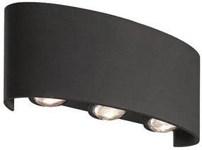 POWERTECH LED φωτιστικό τοίχου HLL-0161, 6W, 4000K, 480lm, IP65, μαύρο