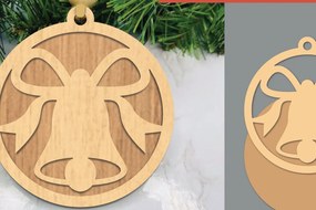 Σετ των 3 Intra απο ξύλο plywood 3mm-4mm πάχος Χριστουγεννιάτικο στολίδι με λέιζερ με λέιζερ Δίασταση 8x8 cm INTRAFABR-106887913