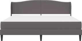 vidaXL Σκελετός κρεβατιού με στρώμα Γκρι 180 x 200 cm Τεχνητό Δέρμα