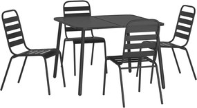 vidaXL Σετ Τραπεζαρίας Κήπου 5 Τεμαχίων Ανθρακί από Ατσάλι