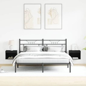 vidaXL Σετ επίπλου τηλεόρασης 2 pcs Μαύρη Οξυά Επεξεργασμένο Ξύλο