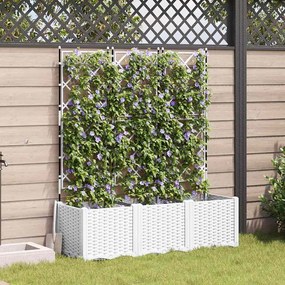 vidaXL Κηποτινάκι με Τρέλα 3 pcs Λευκό 120 x 40 x 143 εκ. PP