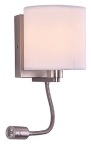 Φωτιστικό Τοίχου - Απλίκα SE 120-2A DEA WALL LAMP NICKEL MAT 1Δ3 - Ύφασμα - 77-3558
