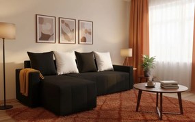 Γωνιακός καναπές Odette-Μαύρο