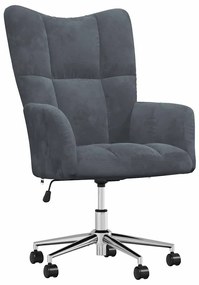 vidaXL Πολυθρόνα Relax Σκούρο Γκρι Βελούδινη