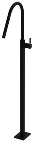 Μπαταρία Νιπτήρος Επιδαπέδια Ύψος 124,5 εκ. Black Matt Eurorama 13302-400