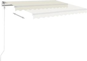 vidaXL Τέντα Συρόμενη Χειροκίνητη Κρεμ 400 x 350 εκ.
