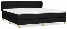 Κρεβάτι Boxspring με Στρώμα Μαύρο 160x200 εκ. Υφασμάτινο - Μαύρο