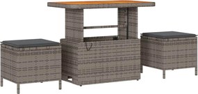 vidaXL Σετ Καναπέ Κήπου 9 pcs Γκρι Πολυέστερ και Κατασκευασμένο Ατσάλι
