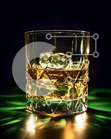 Σετ των 2 Intra Συλλεκτικό Ξύλινο Παζλ Plywood 4mm - Ποτήρι ουίσκι με παγάκι σε σκούρο φόντο Σε Ξύλινο Κουτί - Διαστάσεις: 10x10 cm – 25 κομμάτια