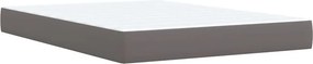 vidaXL Κρεβάτι Boxspring με Στρώμα Γκρι 140x190εκ. από Συνθετικό Δέρμα
