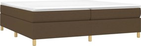 vidaXL Κρεβάτι Boxspring με Στρώμα Σκούρο Καφέ 200x200 εκ. Υφασμάτινο