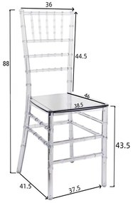 Καρέκλα Tiffany διάφανο pc 38.5x46x88εκ 38x38.5x88 εκ.