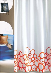 Κουρτίνα Μπάνιου (240x180) Με Κρίκους San Lorentzo Bubbles Orange