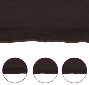 vidaXL Πάγκος Μπάνιου Σκούρο Καφέ 180x50x(2-4) εκ. Επεξεργ. Μασίφ Ξύλο