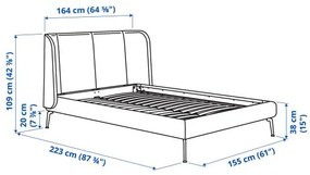 TUFJORD κρεβάτι με επένδυση, 140x200 cm 004.464.02