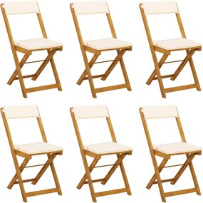 vidaXL Καρέκλες εξωτερικής βεράντας 6 pcs Λευκό κρεμ 40 x 53 x 80 εκ