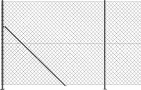 vidaXL Συρματόπλεγμα Περίφραξης Ανθρακί 1,4 x 25 μ. με Βάσεις Φλάντζα