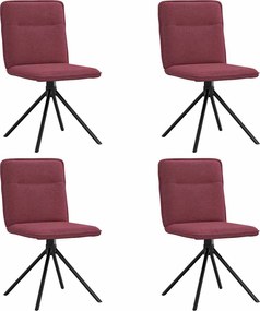 vidaXL Καρέκλες Τραπεζαρίας 4 τεμ. Μπορντό Υφασμάτινες