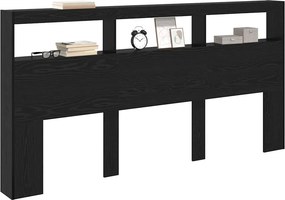 vidaXL Κεφαλάρι Μαύρη Οξυά 200 x 17 x 102 cm Επεξεργασμένο ξύλο