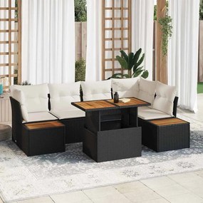 vidaXL Σετ Καναπέ Κήπου με αποθήκευση 10 pcs Μαύρο Πολυ ράταν