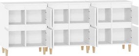 vidaXL Ντουλάπια 3 τεμ. Λευκό 60x35x70 εκ. Επεξεργασμένο Ξύλο