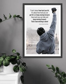 Πόστερ &amp;  Κάδρο Rocky Balboa Quote MV042 22x31cm Μαύρο Ξύλινο Κάδρο (με πόστερ)