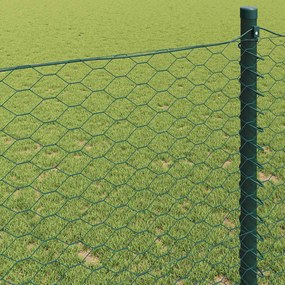 vidaXL Φράχτης Εξαγώνου Πράσινο 1,4 x 25 m PVC