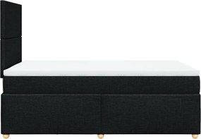 vidaXL Κρεβάτι Boxspring με Στρώμα Μαύρο 120x200 εκ. Υφασμάτινο