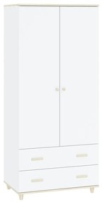 Ντουλάπα Bristol E103, Ακακία, Άσπρο, 180x80x51cm, 55 kg, Πόρτες ντουλάπας: Με μεντεσέδες | Epipla1.gr