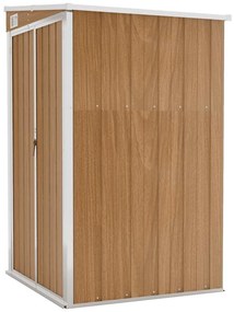 vidaXL Αποθήκη Κήπου Επιτοίχια Καφέ 118x100x178 εκ. από Γαλβ. Ατσάλι