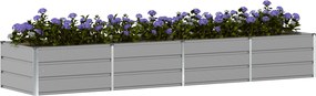 vidaXL Γλάστρα Ανοιχτό γκρι 320 x 80 x 45 cm Ατσάλι