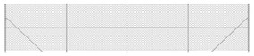 vidaXL Συρματόπλεγμα Περίφραξης Ασημί 1,6 x 10 μ. με Βάσεις Φλάντζα