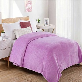 Κουβέρτα Fleece 05 Lila DimCol Υπέρδιπλο 220x240cm Πολυέστερ