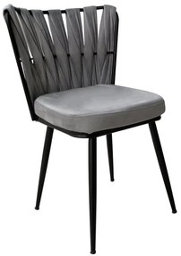 Καρέκλα υφασμάτινη KUSA 52x52x82/48 χρώμα BF-06 και μαύρο μεταλλικό σκελετό - Ύφασμα - 783-0013