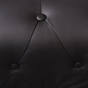 vidaXL Καναπές Γωνιακός Εξαθέσιος Chesterfield Μαύρος Συνθετικό Δέρμα