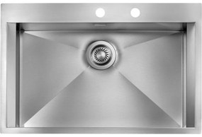 Sanitec 15223 Focus Mix 1V Ένθετος Ανοξείδωτος Νεροχύτης 77x50cm Inox Σατινέ