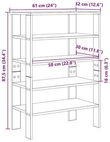 Ράφι παπουτσιών Artisan Oak 61x32x87,5 cm Κατασκευασμένο ξύλο - Καφέ