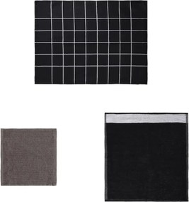 vidaXL Σετ Πετσετών 12 Τεμαχίων Μαύρες Βαμβακερές