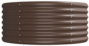 vidaXL Ζαρντινιέρα Καφέ 368x80x36 εκ. Ατσάλι με Ηλεκτρ. Βαφή Πούδρας